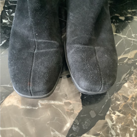 Lacanadienne black suede low wedge heel boots size 8 - Picture 7 of 10